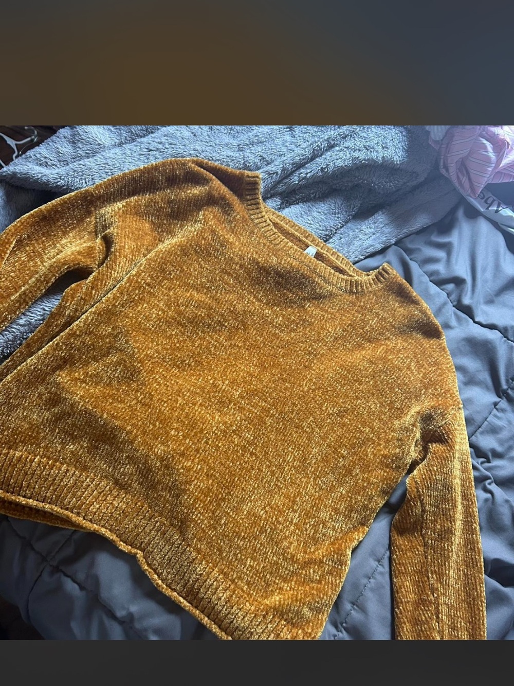 Mudd Chenille Crewneck Sweater in Mustard